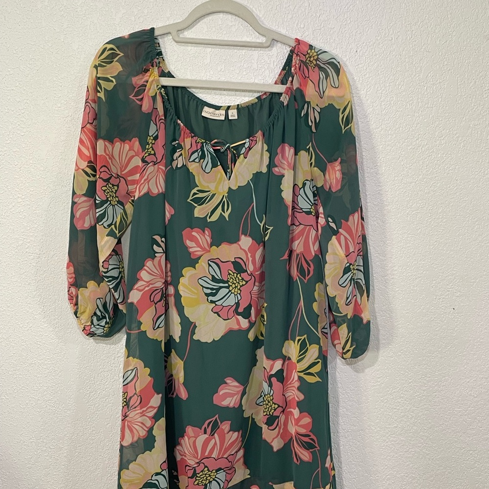 New York & Company Eva Mendez Green Floral Dress